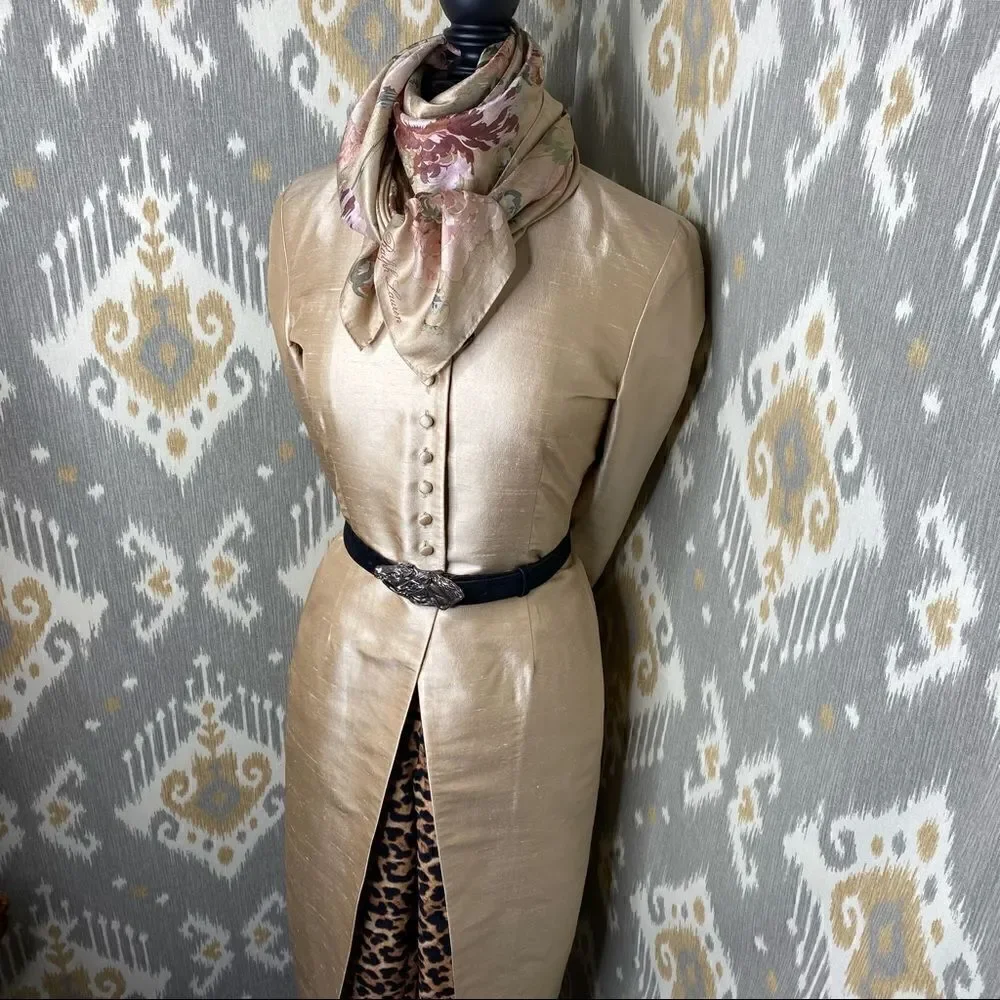 Ralph Lauren Golden Silk Dupioni Nehru Tunic Cocktail Jacket